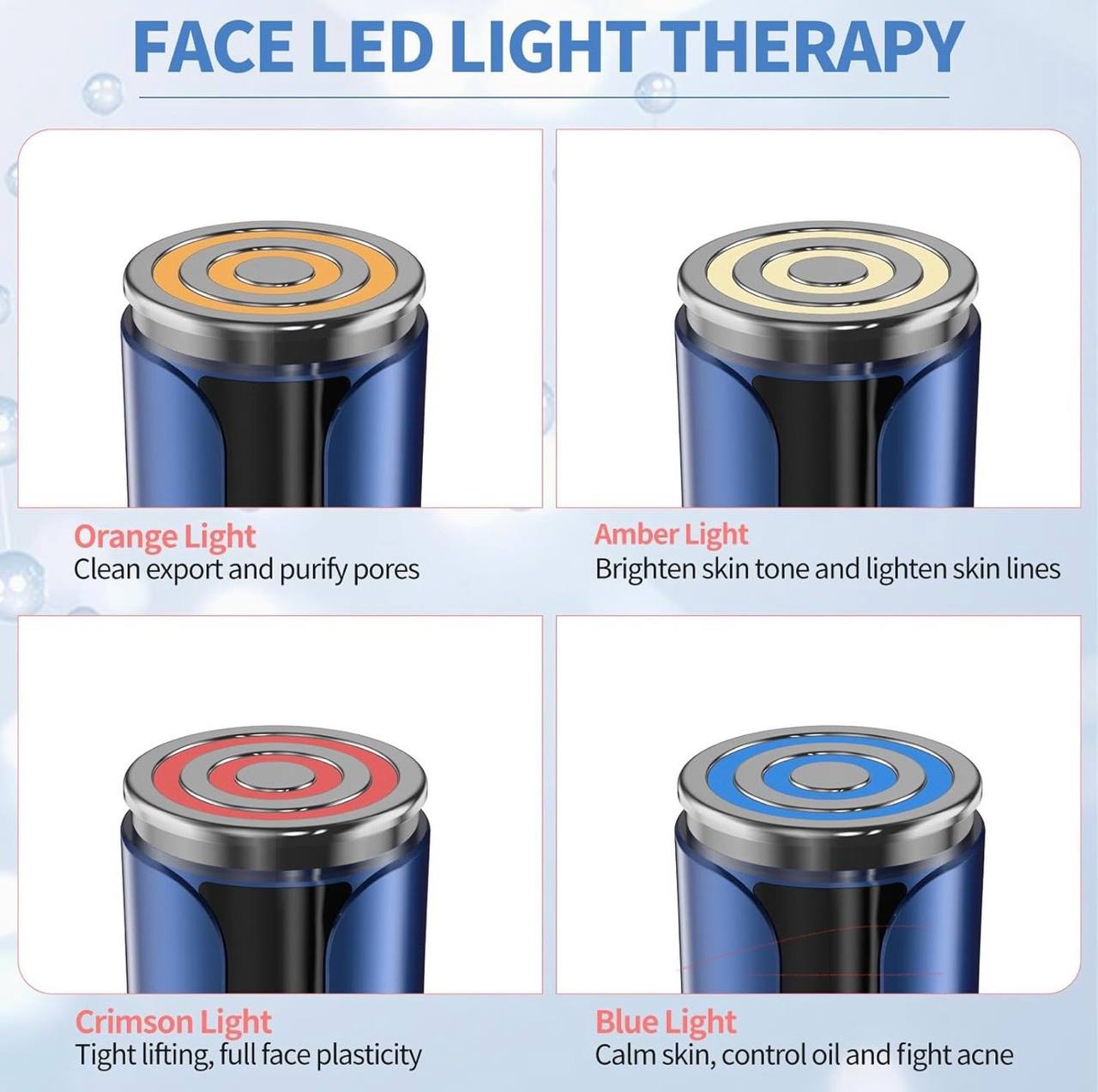 6-in-1 Microcurrent Facial Device - Glow-Boosting Massager for Face Skin Rejuvenation