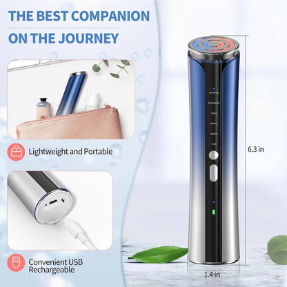 6-in-1 Microcurrent Facial Device - Glow-Boosting Massager for Face Skin Rejuvenation