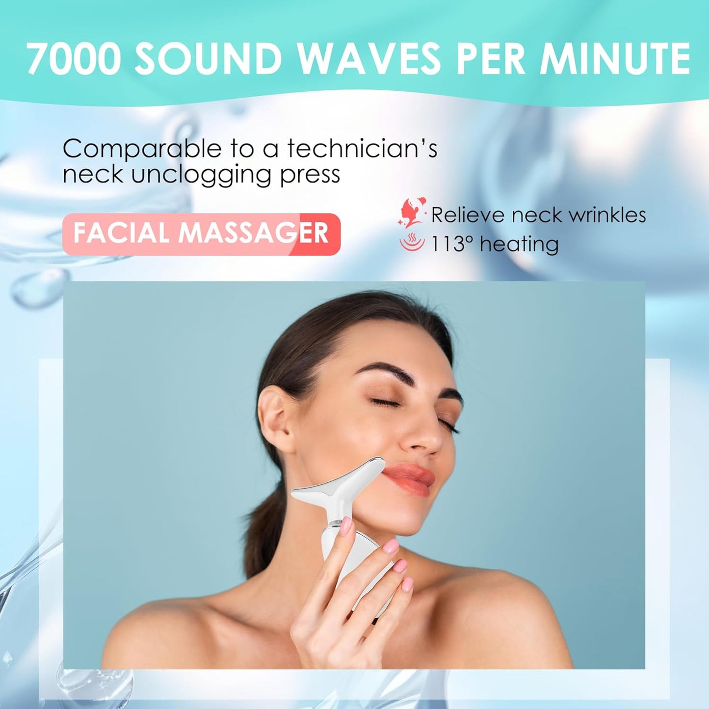 Facial Massager for Face and Neck, Red-Light-Therapy-for-Face and Neck, Face culpting Wand